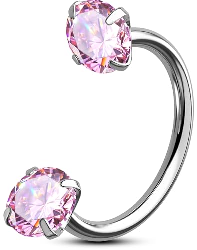 OUFER Body Piercing Horseshoe Nose Ring Hoops 20G Nostril Piercing Jewellery Titanium Septum Rings Internally Helix Tragus Daith Lip Eyebrow Earring Piercings Jewelry Women Men 6mm/7mm/8mm von OUFER Body Piercing