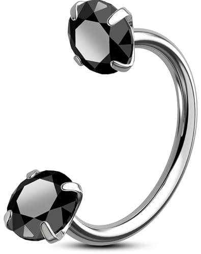 OUFER Body Piercing Horseshoe Nose Ring Hoops 20G Nostril Piercing Jewellery Titanium Septum Rings Internally Helix Tragus Daith Lip Eyebrow Earring Piercings Jewelry Women Men 6mm/7mm/8mm von OUFER Body Piercing