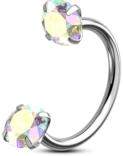 OUFER Body Piercing Horseshoe Nose Ring Hoops 20G Nostril Piercing Jewellery Titanium Septum Rings Internally Helix Tragus Daith Lip Eyebrow Earring Piercings Jewelry Women Men 6mm/7mm/8mm von OUFER Body Piercing