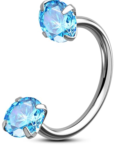 OUFER Body Piercing Horseshoe Nose Ring Hoops 20G Nostril Piercing Jewellery Titanium Septum Rings Internally Helix Tragus Daith Lip Eyebrow Earring Piercings Jewelry Women Men 6mm/7mm/8mm von OUFER Body Piercing