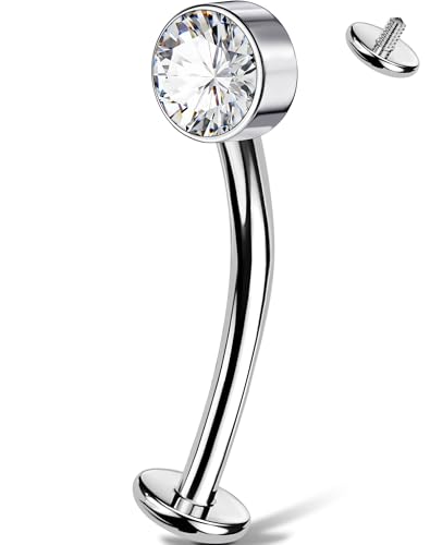 OUFER Body Piercing Nabelpiercing 14G Titan Floating Belly Piercing Jewellery Internally Navel Bar Clear CZ Belly Button Ring 10/12/14/16mm Hypoallergenic Curved Banana Barbell for Women Men von OUFER Body Piercing