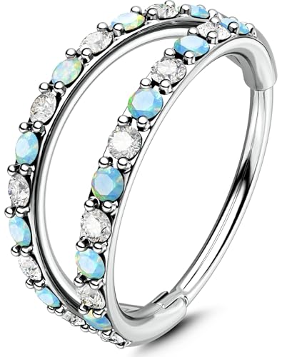 OUFER Body Piercing Nose Ring Hoop 20G Nasenpiercing 316L Stainless Steel Nasen Ring Clicker Hoops Nostril Piercing 6/7/8mm Helix Tragus Daith Snug Cartilage Body Piercing Jewelry Women von OUFER Body Piercing