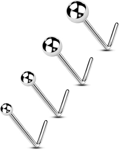 OUFER Body Piercing Nose Stud Sets 22G Titanium L-Shaped Nose Piercings Nasenpiercing Jewellery Nose Bar 4pcs 1.5mm 2mm 2.5mm 3mm Ball Nose Bone Pin Women Nostril Piercing OUFER Body Piercing Nose Stud Sets 22G Titanium L-Shaped Nose Piercings Nasenpiercing Jewellery Nose Bar 4pcs 1.5mm 2mm 2.5mm 3mm Ball Nose Bone Pin Women Nostril Piercing von OUFER Body Piercing