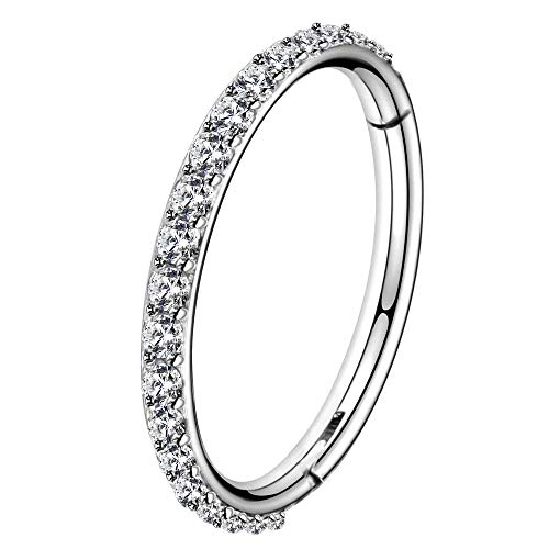 OUFER Bauchnabelpiercing, 14g, 10 mm, aufklappbar, CZ Bauchnabelpiercing Ring Silber Chirurgenstahl kurzer Langer Piercing Bauchnabel Silber Belly Button Piercing Schmuck Frauen OUFER Bauchnabelpiercing, 14g, 10 mm, aufklappbar, CZ Bauchnabelpiercing Ring Silber Chirurgenstahl kurzer Langer Piercing Bauchnabel Silber Belly Button Piercing Schmuck Frauen von OUFER