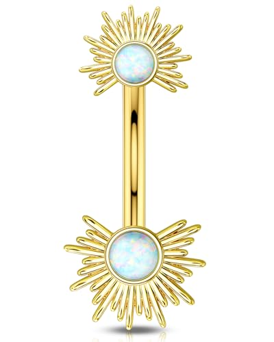 OUFER 14G Gold Herz Bauchnabelpiercing Chirurgenstahl 316L Bauchnabelpiercing Schmuck 10 mm Bauchnabelpiercing Ring Rosa Bauchnabelpircing Frauen von OUFER