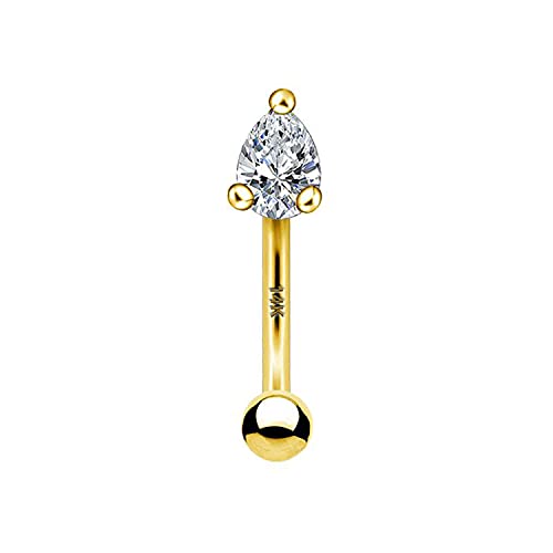 OUFER 14K Gold Rook Piercing Helix Piercing 16G Piercing Ear Cartilage Tear with CZ Hoop Piercing Conch Tragus Body Jewellery Women Men von OUFER