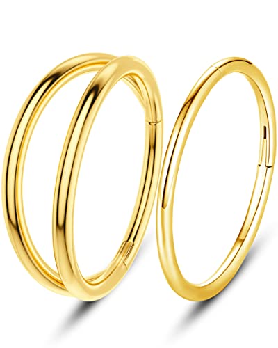 OUFER 16G 2pcs Helix Piercings Gold Chirurgenstahl Conch Piercing Ring Rook Tragus Daith Clicker Cartilage Earring Hoop Knorpel Ohrring Ohrpiercing Nasenring Körperschmuck 12 mm OUFER 16G 2pcs Helix Piercings Gold Chirurgenstahl Conch Piercing Ring Rook Tragus Daith Clicker Cartilage Earring Hoop Knorpel Ohrring Ohrpiercing Nasenring Körperschmuck 12 mm von OUFER