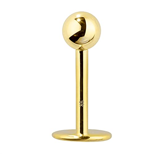 OUFER 16G 9K Gold Lippenpiercing 8 mm Lip Piercing Helix Stud Ear Conch Ring Labret Bar Medusa Monroe Ohrpiercing Knorpel Tragus Cartilage Earrings Schmuck Women Men von OUFER