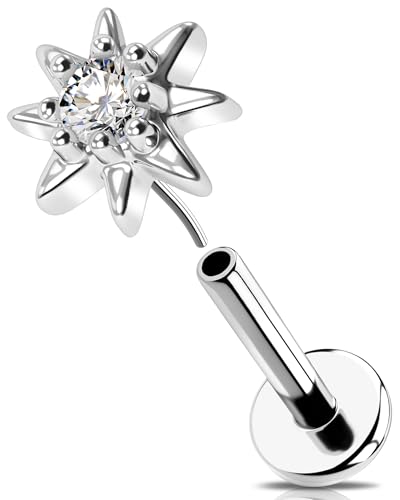 OUFER 16G Conch Piercing Ring Chirurgenstahl 316L Threadless Push in Knorpel Ohrpiercing Klar CZ Tragus Earring Helix Ohrringe 8 mm Flat Back Earring für Damen OUFER 16G Conch Piercing Ring Chirurgenstahl 316L Threadless Push in Knorpel Ohrpiercing Klar CZ Tragus Earring Helix Ohrringe 8 mm Flat Back Earring für Damen von OUFER