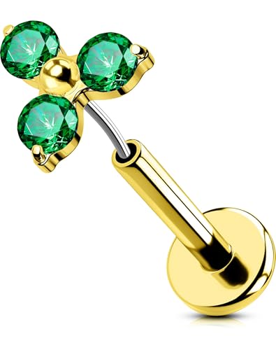 OUFER 16G Gold Ohrpiercing Helix Piercing 316L-Chirurgenstahll Threadless Earring Grün CZ Knorpel Ohrpiercing 8 mm Conch Piercing Helix Tragus Piercing Helix Ohrringe OUFER 16G Gold Ohrpiercing Helix Piercing 316L-Chirurgenstahll Threadless Earring Grün CZ Knorpel Ohrpiercing 8 mm Conch Piercing Helix Tragus Piercing Helix Ohrringe von OUFER