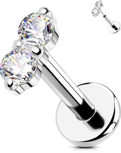 OUFER 16G Helix Piercing 316L-Chirurgenstahl Threadless Earring Klar CZ Conch Piercing 6 mm Helix Ring Knorpel Ohrpiercing Helix Ohrringe Tragus Piercing Helix Ohrring von OUFER