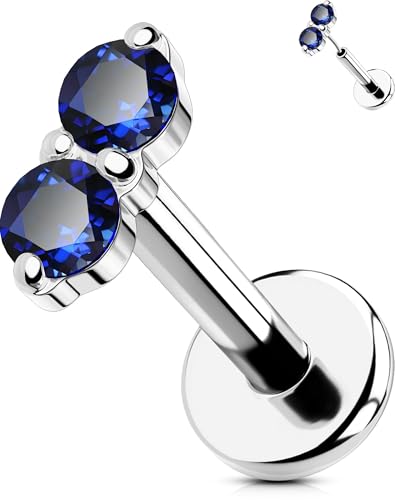 OUFER 16G Helix Piercing 316L-Chirurgenstahll Threadless Earring Blau CZ Conch Piercing 8 mm Helix Ring Knorpel Ohrpiercing Helix Ohrringe Tragus Piercing Helix Ohrring von OUFER