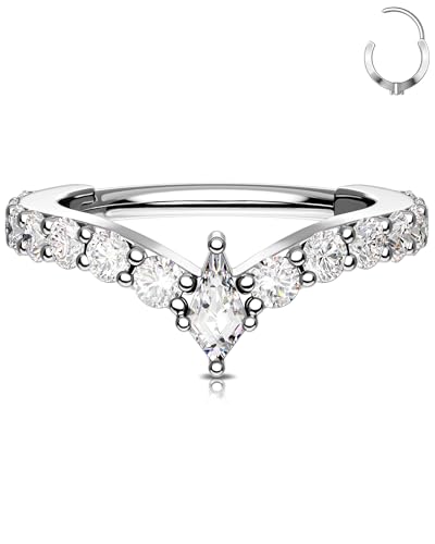 OUFER 16G Helix Piercing Chirurgenstahl 316L Knorpel Ohrpiercing Daith Piercing Ring Ohrpiercing Septum Clicker Conch Piercing Ohrpiercing Daith Helix Ring Frauen 12 mm von OUFER