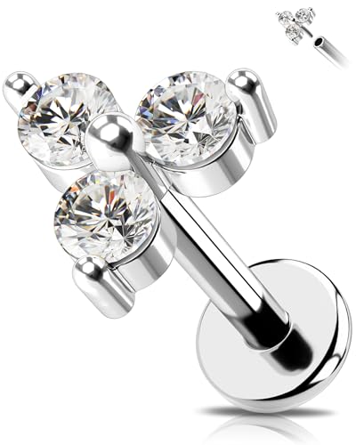 OUFER 16G Helix Ring Chirurgischer Stahl 316L Knorpel OhrpiercingKlar CZ Conch Lappen Tragus Daith Schmuck Labret Piercing für Frauen 8 mm von OUFER