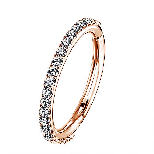 OUFER 16G Rostfreier Stahl Knorpel Ohrringe Fünf Petal Clear CZ Blume Tragus Helix Earrings Knorpel Ohrstecker rose gold 6mm OUFER 16G Rostfreier Stahl Knorpel Ohrringe Fünf Petal Clear CZ Blume Tragus Helix Earrings Knorpel Ohrstecker rose gold 6mm von OUFER