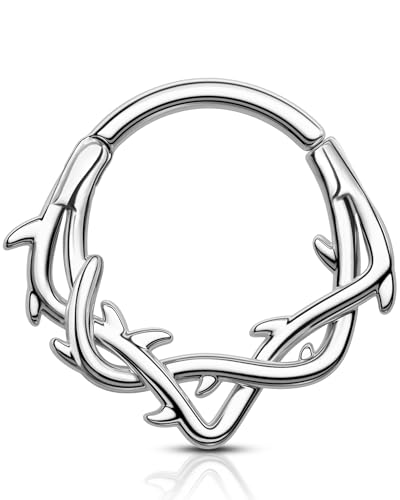 OUFER 16G Vine Septum Piercing Chirurgenstahl 316L Daith Piercing Schmuck Ohrpiercing Helix Septum Clicker für Frauen Knorpel Ohrpiercing 8 mm von OUFER