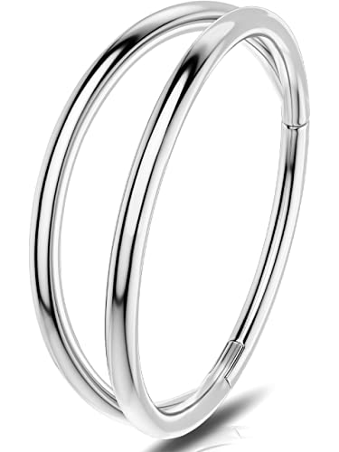 OUFER 20G 0.8mm Nasenpiercing Chirurgenstahl Helix Hoop Nose Ring Nasenring Nasen Piercing Nase Nostril Stecker Silber Nasenstecker Schmuck Rook Tragus Conch Daith Earring Frauen Männer 10 mm von OUFER