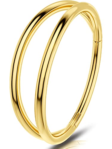 OUFER 20G 0.8mm Nasenpiercing Chirurgenstahl Helix Hoop Nose Ring Nasenring Nasen Piercing Nase Nostril Stecker Gold Nasenstecker Schmuck Rook Tragus Conch Daith Earring Frauen Männer 6 mm von OUFER