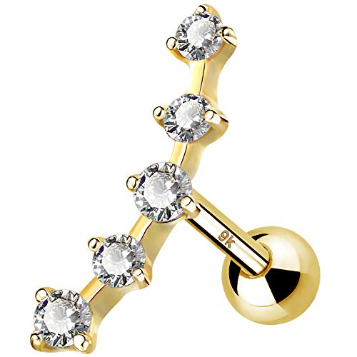 OUFER 9ct Solid Gold Helix Piercings Ear Conch Ring CZ Ear Piercing Cartilage Piercing Earring Upper Tragus Studs Cartilage Earrings Jewellery Women OUFER 9ct Solid Gold Helix Piercings Ear Conch Ring CZ Ear Piercing Cartilage Piercing Earring Upper Tragus Studs Cartilage Earrings Jewellery Women von OUFER