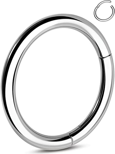 OUFER G23 Titan Clicker Ring Hoop 10mm Helix Piercing Schmuck 16G knorpel Ohrpiercing Daith Rook Conch Tragus Hinged Septum Earrings Lippenpiercing Nasenpiercing 1.2mm Männer Frauen von OUFER