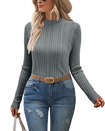 OUGES Rollkragenpullover Damen Pullover Langarmshirt Winterpullover Turtleneck Pulli Herbst Winter Strickpullover Oberteile von OUGES