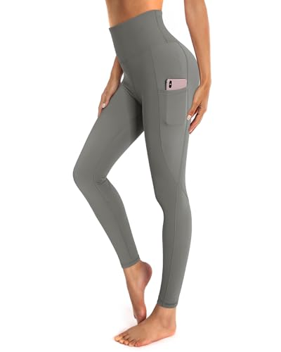 OUGES Damen Sport Leggings High Waist Leggins Yogahose Blickdichte Sporthose mit Taschen XXL von OUGES