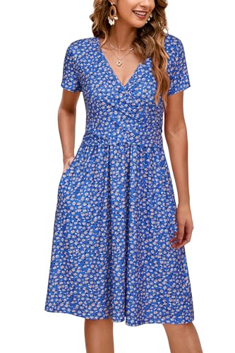 OUGES Sommer Womens Mutterschaft Kleider V-Ausschnitt Midi Sundress Krankenpflege Kleid Casual Floral Stillen Kleid mit Taschen -XXL OUGES Sommer Womens Mutterschaft Kleider V-Ausschnitt Midi Sundress Krankenpflege Kleid Casual Floral Stillen Kleid mit Taschen -XXL von OUGES