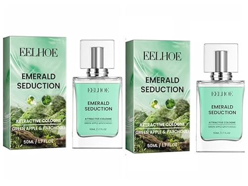 Emerald Seduction Parfüm, Grüner Apfel & Patschuli, 50ml, Anziehende Unisex Duftkomposition 2pcs von OUHOE