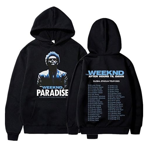 OUHZNUX Baumwoll-Hoodie The Weeknd Y2k Fashion Sweatshirt Damen/Herren ABEL Tesfaye Pullover Langarm Rundhals Unisex Übergroßer Hoodie XS-3XL-Black||XS von OUHZNUX