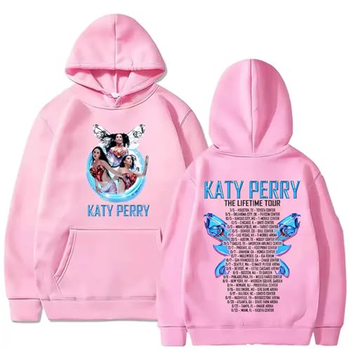 OUHZNUX Frauen Katy Perry Hoodie Retro Musik Fan Pullover Langärmel Unisex Druck Oversized Fleece Sweatshirt Mit Kanguru Pocket Hoodie XS-3XL-Pink||l von OUHZNUX
