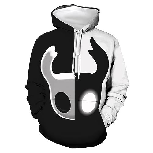 OUHZNUX Hollow Knight Sweater Men's and Women's 2D Printing Autumn Winter Short Sleeve Long Sleeve Hooded Sweater Harajuku Casual Street Apparel Loose Fit-1||S von OUHZNUX