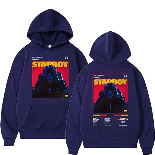 OUHZNUX Hoodie Rapper The Weeknd Hoodie Damen Casual Loose Sweatshirt Übergroße Herren Langarmjacke Kapuzenpullover Street Hip Hop Top XS-3XL-Black||XS von OUHZNUX