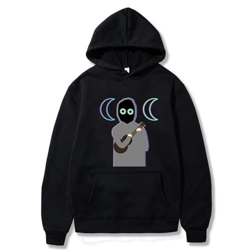 OUHZNUX Hoodies Mit BoyWithUke Bedruckte Maske Hoodies Männer Frauen Musik Mond Sweatshirts Polluver Vintage Harajuku Hoodies XS-3XL-Black||XS von OUHZNUX