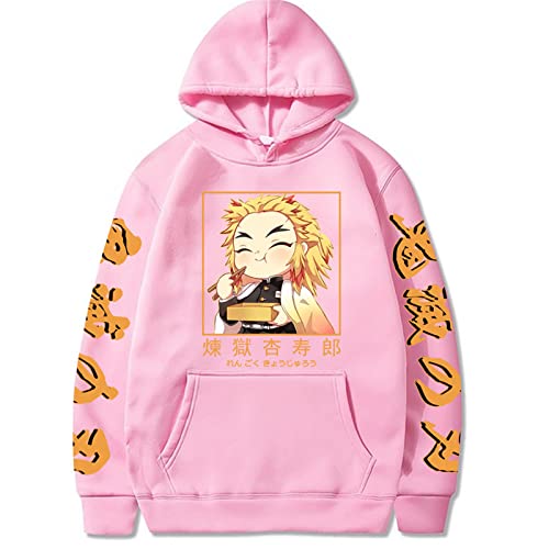 OUHZNUX Kapuzenpullover Demon Slayer Anime Rengoku Kyoujurou Graphic Hoodies Sweatshirts Männer Frauen Jungen Mädchenunisex Streetwear Pullover Tops Xxs-3Xl von OUHZNUX