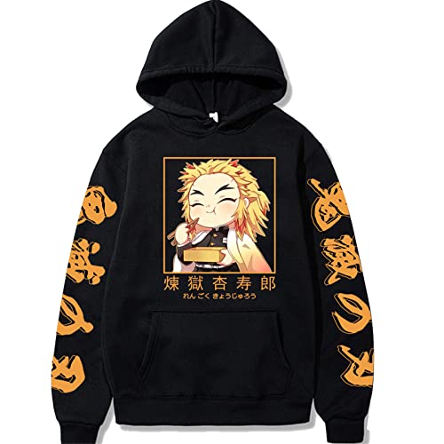 OUHZNUX Kapuzenpullover Demon Slayer Anime Rengoku Kyoujurou Graphic Hoodies Sweatshirts Männer Frauen Jungen Mädchenunisex Streetwear Pullover Tops Xxs-3Xl von OUHZNUX