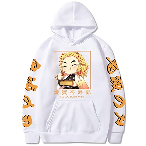 OUHZNUX Kapuzenpullover Demon Slayer Anime Rengoku Kyoujurou Graphic Hoodies Sweatshirts Männer Frauen Jungen Mädchenunisex Streetwear Pullover Tops Xxs-3Xl von OUHZNUX