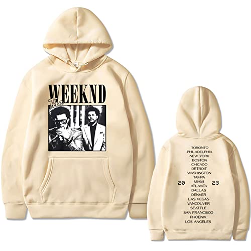 OUHZNUX Kapuzenpullover Mit Tasche The Weeknd Doppelseitiger Druck Hoodie Mann Lässige Lose Streetwear Männer Hoodies Männer Frauen Vintage Hip Hop Harajuku Sweatshirt XS-4XL-Black||XS von OUHZNUX