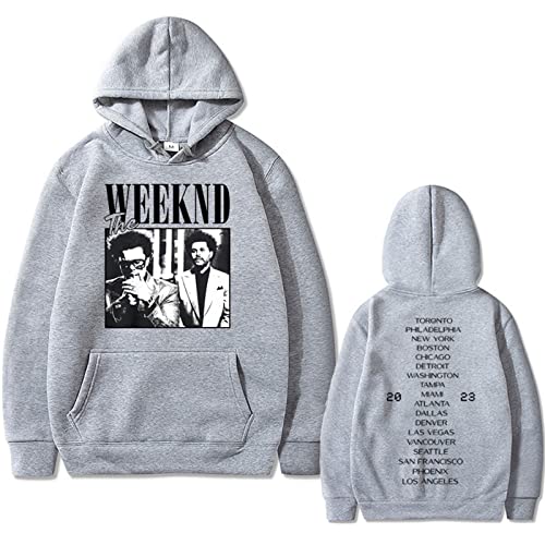 OUHZNUX Kapuzenpullover Mit Tasche The Weeknd Doppelseitiger Druck Hoodie Mann Lässige Lose Streetwear Männer Hoodies Männer Frauen Vintage Hip Hop Harajuku Sweatshirt XS-4XL-Black||XS von OUHZNUX