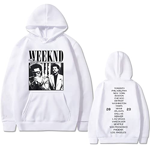 OUHZNUX Kapuzenpullover Mit Tasche The Weeknd Doppelseitiger Druck Hoodie Mann Lässige Lose Streetwear Männer Hoodies Männer Frauen Vintage Hip Hop Harajuku Sweatshirt XS-4XL-Black||XS von OUHZNUX