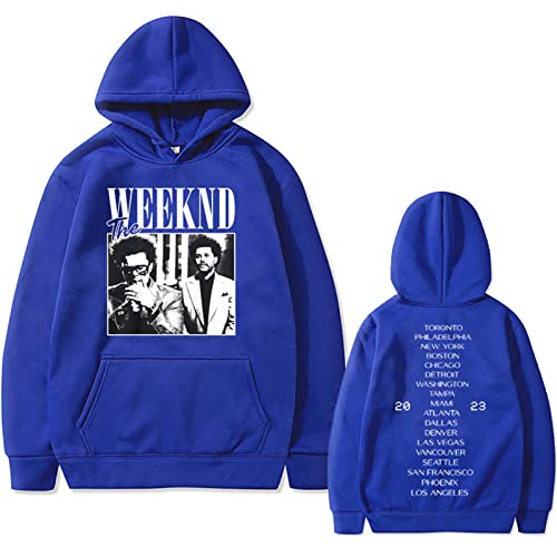 OUHZNUX Kapuzenpullover Mit Tasche The Weeknd Doppelseitiger Druck Hoodie Mann Lässige Lose Streetwear Männer Hoodies Männer Frauen Vintage Hip Hop Harajuku Sweatshirt XS-4XL-Black||XS von OUHZNUX