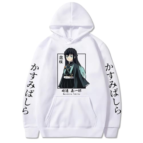 OUHZNUX Lustiger Hoodie Demon Slayer Damen Hoodies Übergroßes Sweatshirt Harajuku Anime Muichiro Tokito Bedruckter Kapuzenpullover Mädchen Pullover XS-3XL-Black||XS von OUHZNUX