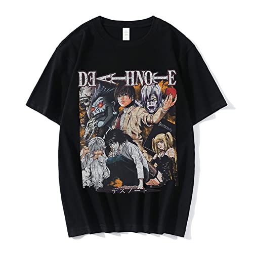 T-Shirts Death Note Bedruckte T-Shirts Unisex Anime Cosplay T-Shirts Mädchen Hip Hop Cool Sport Kurzarm Tops Xxs-3Xl von OUHZNUX