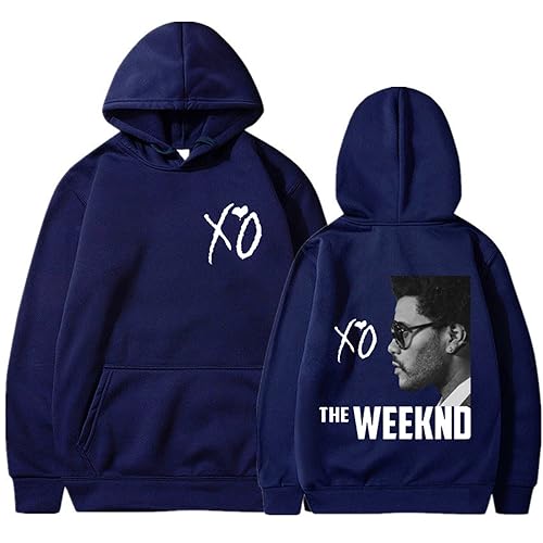 OUHZNUX The Weeknd XO Bedrucktes Sweatshirt Unisex Hoodie Retro Hip Hop Kleidung Hoodie Herrenmode Übergroßer Pullover Hoodie XS-3XL-Black||XS von OUHZNUX