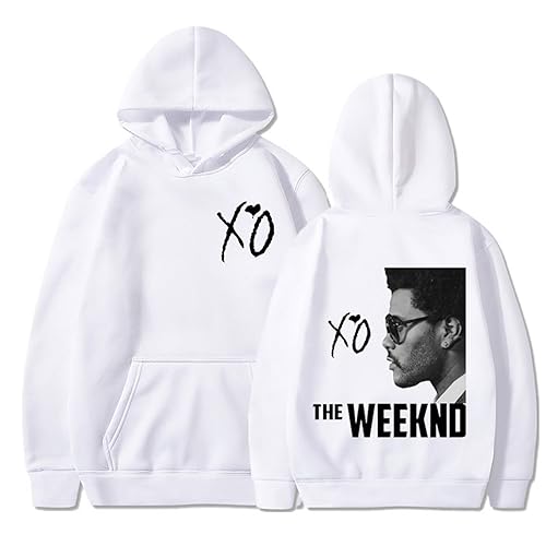 OUHZNUX The Weeknd XO Bedrucktes Sweatshirt Unisex Hoodie Retro Hip Hop Kleidung Hoodie Herrenmode Übergroßer Pullover Hoodie XS-3XL-Black||XS von OUHZNUX