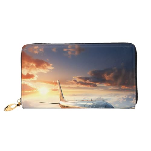 OUInbvv Airplanes are soaring Handheld Wallet with Metal Zipper Passbook and Check Holder Soft Lightweight Design Compartments von OUInbvv