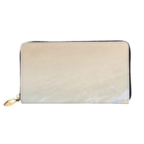 OUInbvv Beach Seestern Handgeldbörse mit Metall-Reißverschluss, Passbuch und Scheckhalter, weich, leicht, Design Fächer von OUInbvv