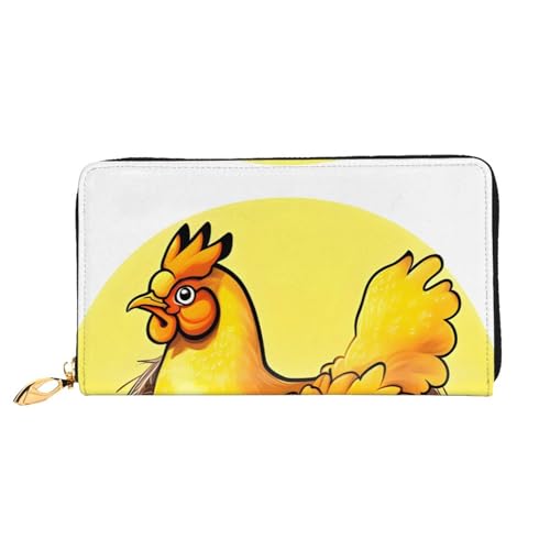 OUInbvv Bird's Nest Golden Chicken Handheld Wallet with Metal Zipper Passbook and Check Holder Soft Lightweight Design Compartments von OUInbvv