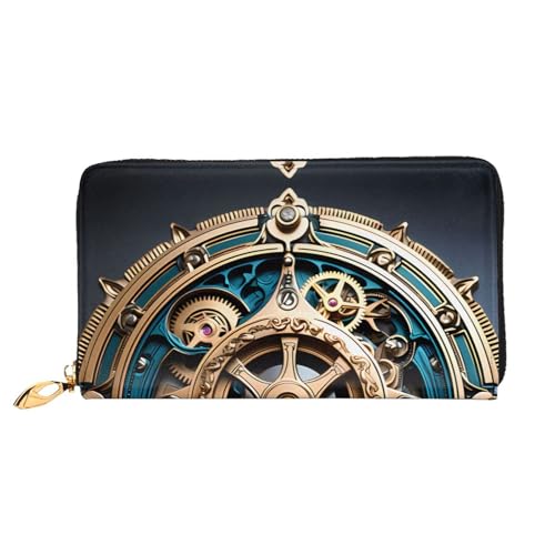 OUInbvv Coole Steampunk-Gears-Handgeldbörse mit Metall-Reißverschluss, Passbuch und Scheckhalter, weiches, leichtes Design, Fächer OUInbvv Coole Steampunk-Gears-Handgeldbörse mit Metall-Reißverschluss, Passbuch und Scheckhalter, weiches, leichtes Design, Fächer von OUInbvv