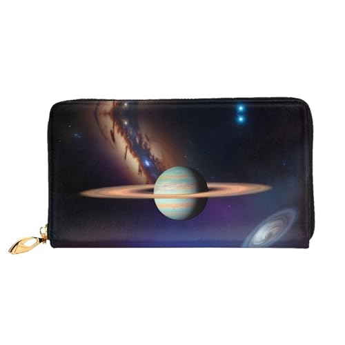 OUInbvv Cosmic Saturn Handgeldbörse mit Metall-Reißverschluss, Passbuch und Scheckhalter, weiches, leichtes Design OUInbvv Cosmic Saturn Handgeldbörse mit Metall-Reißverschluss, Passbuch und Scheckhalter, weiches, leichtes Design von OUInbvv