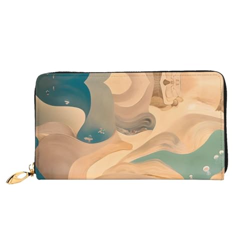 OUInbvv Dunhuang Mystery Handbrieftasche mit Metall-Reißverschluss, Passbuch und Scheckhalter, weiches, leichtes Design, Fächer von OUInbvv
